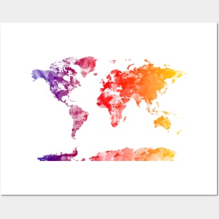 world map Posters and Art